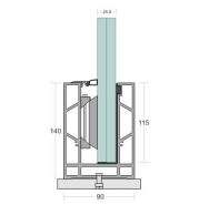 SD 27 Continuous Profile System Aluminum Glass Railing Base Profile for Balcony and Staircase, Indoor and Outdoor Top Mount Design, Durable Finish, Easy Installation for Modern Projects 